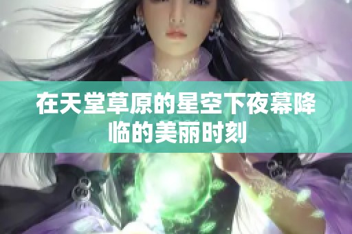 在天堂草原的星空下夜幕降临的美丽时刻