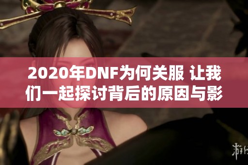 2020年DNF为何关服 让我们一起探讨背后的原因与影响