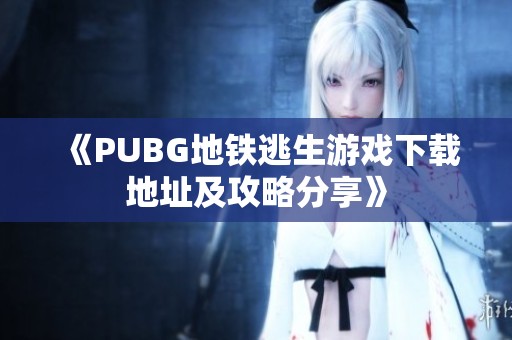 《PUBG地铁逃生游戏下载地址及攻略分享》