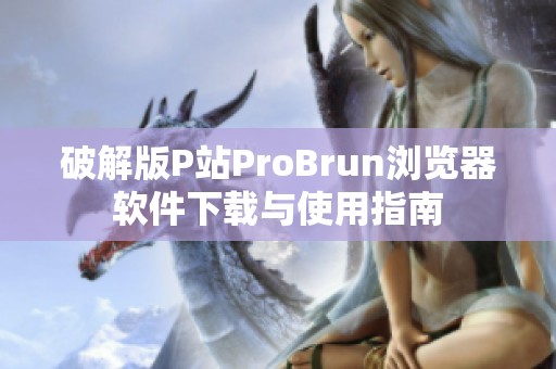 破解版P站ProBrun浏览器软件下载与使用指南