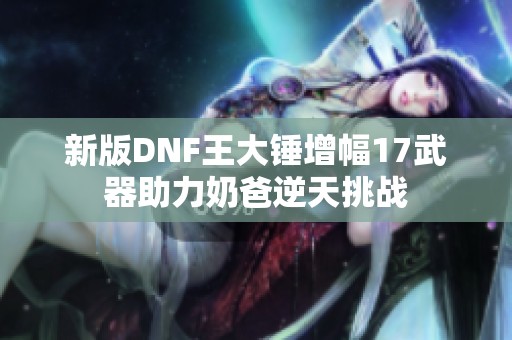 新版DNF王大锤增幅17武器助力奶爸逆天挑战