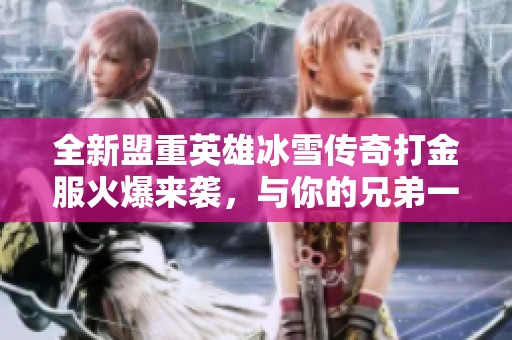 全新盟重英雄冰雪传奇打金服火爆来袭，与你的兄弟一起共闯新服！