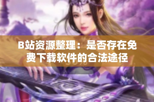 B站资源整理：是否存在免费下载软件的合法途径