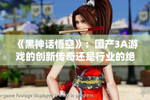 《黑神话悟空》：国产3A游戏的创新传奇还是行业的绝响之作？