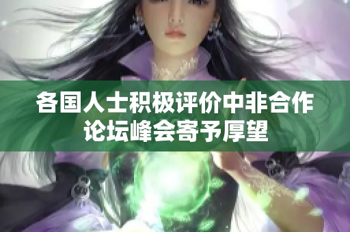 各国人士积极评价中非合作论坛峰会寄予厚望