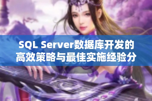 SQL Server数据库开发的高效策略与最佳实施经验分享