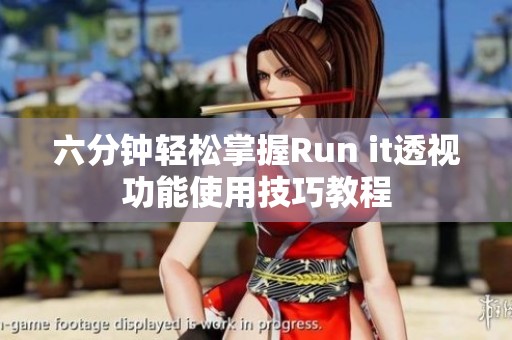 六分钟轻松掌握Run it透视功能使用技巧教程