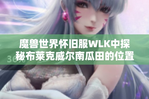 魔兽世界怀旧服WLK中探秘布莱克威尔南瓜田的位置