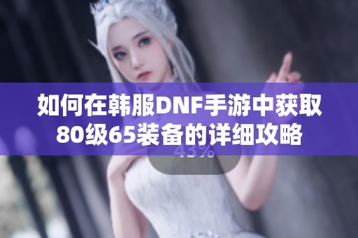 如何在韩服DNF手游中获取80级65装备的详细攻略