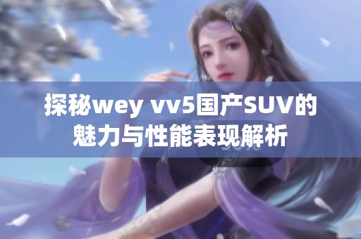 探秘wey vv5国产SUV的魅力与性能表现解析