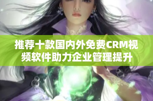 推荐十款国内外免费CRM视频软件助力企业管理提升