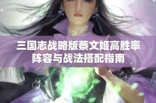 三国志战略版蔡文姬高胜率阵容与战法搭配指南