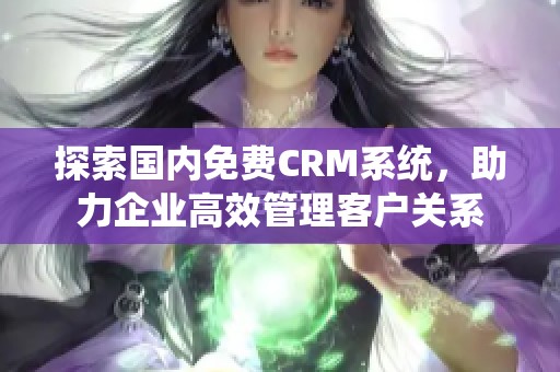 探索国内免费CRM系统，助力企业高效管理客户关系