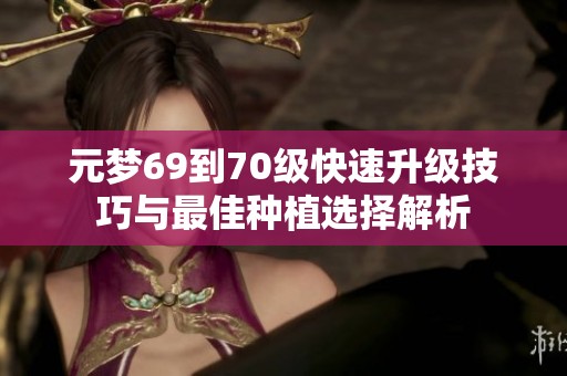 元梦69到70级快速升级技巧与最佳种植选择解析