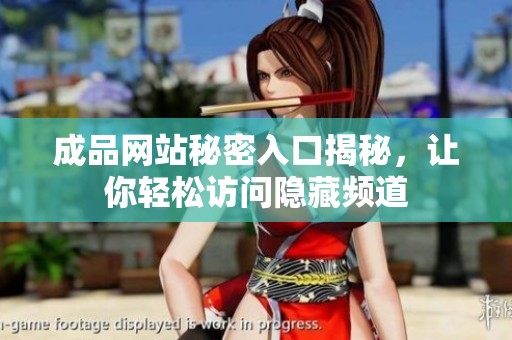 成品网站秘密入口揭秘，让你轻松访问隐藏频道