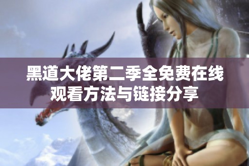 黑道大佬第二季全免费在线观看方法与链接分享