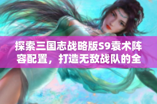 探索三国志战略版S9袁术阵容配置，打造无敌战队的全攻略