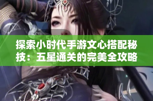 探索小时代手游文心搭配秘技：五星通关的完美全攻略详解