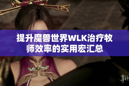 提升魔兽世界WLK治疗牧师效率的实用宏汇总