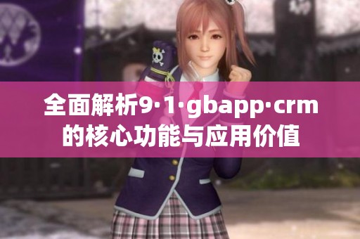 全面解析9·1·gbapp·crm的核心功能与应用价值