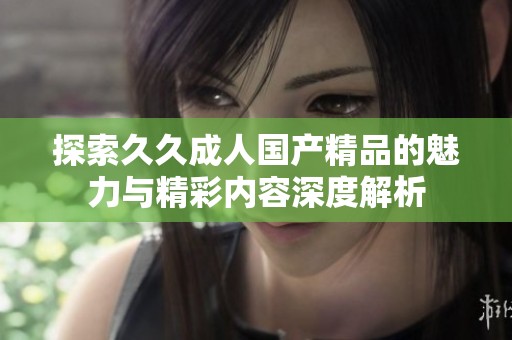 探索久久成人国产精品的魅力与精彩内容深度解析