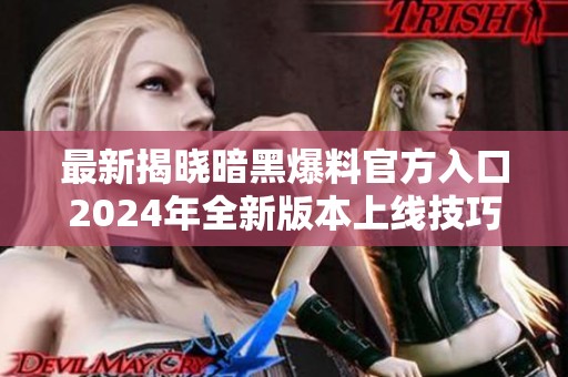 最新揭晓暗黑爆料官方入口2024年全新版本上线技巧分享