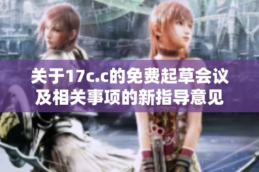 关于17c.c的免费起草会议及相关事项的新指导意见