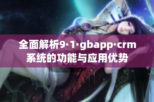 全面解析9·1·gbapp·crm系统的功能与应用优势