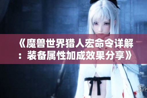 《魔兽世界猎人宏命令详解：装备属性加成效果分享》