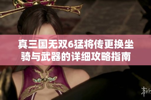 真三国无双6猛将传更换坐骑与武器的详细攻略指南